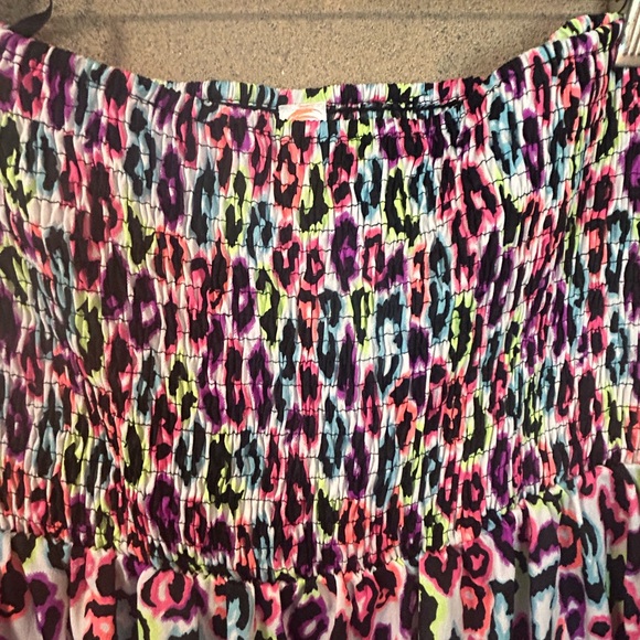 Tube tope sundress multicolor neon cheetah print size 18/20 - Picture 3 of 7